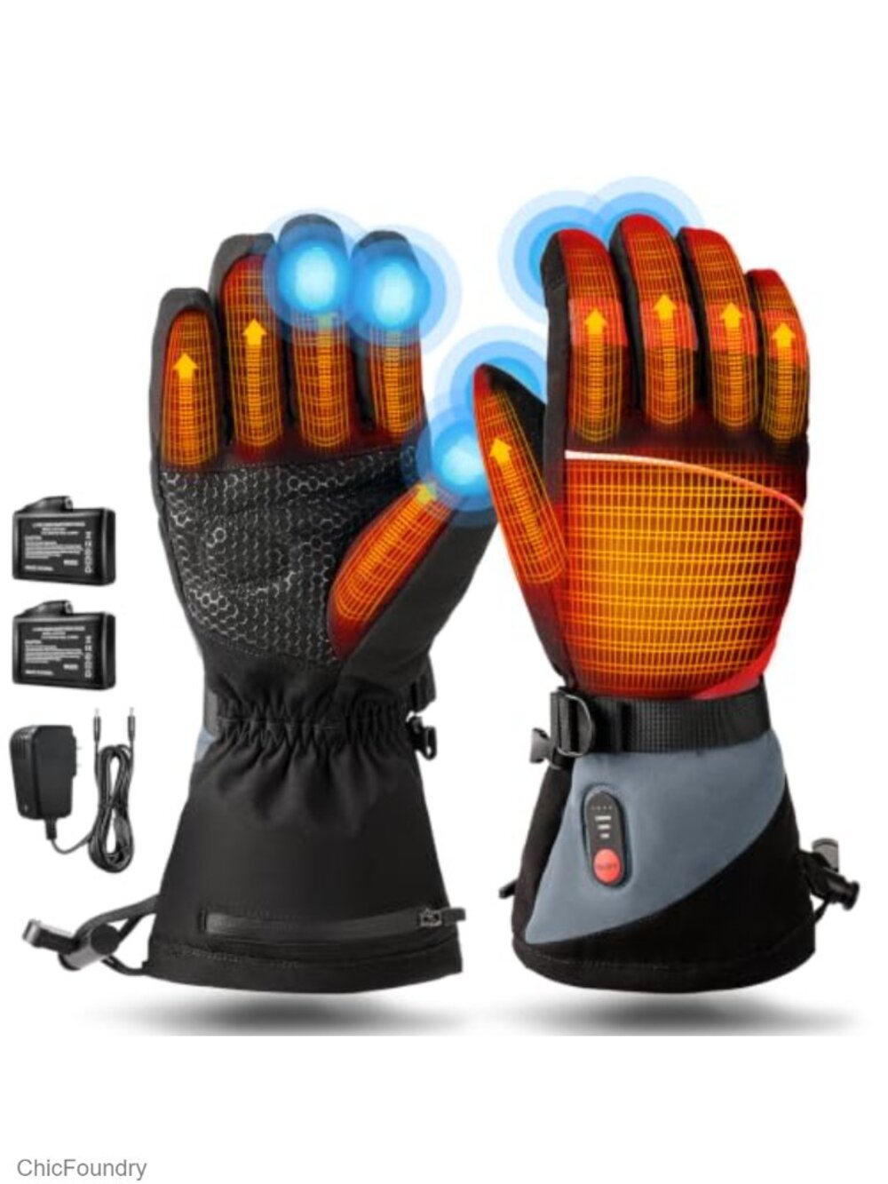 Rechargeable Heated Gloves Touchscreen Winter Ski Hand Warmers Neoprene